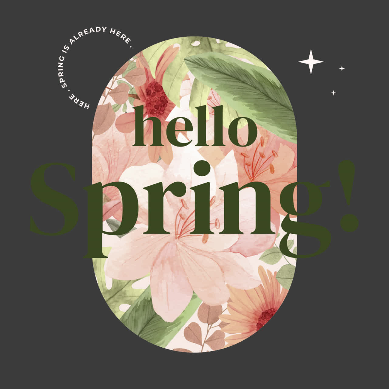 Floral Spring Greeting Card Design