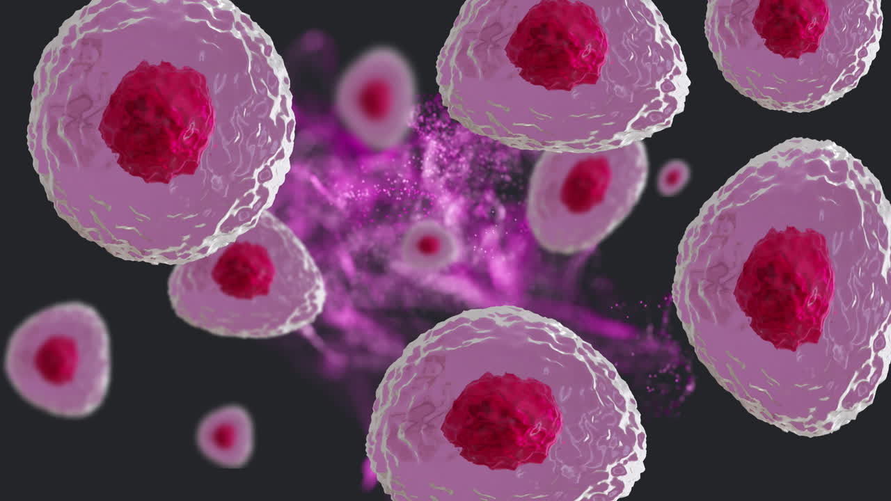 animazione di cellule del corpo umano su sfondo nero