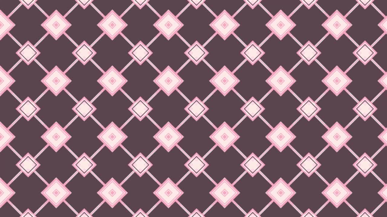 Animated geometric pattern featuring symmetrical diamond shapes in pink and brown tones—ideal for backgrounds, motion graphics, or design transitions