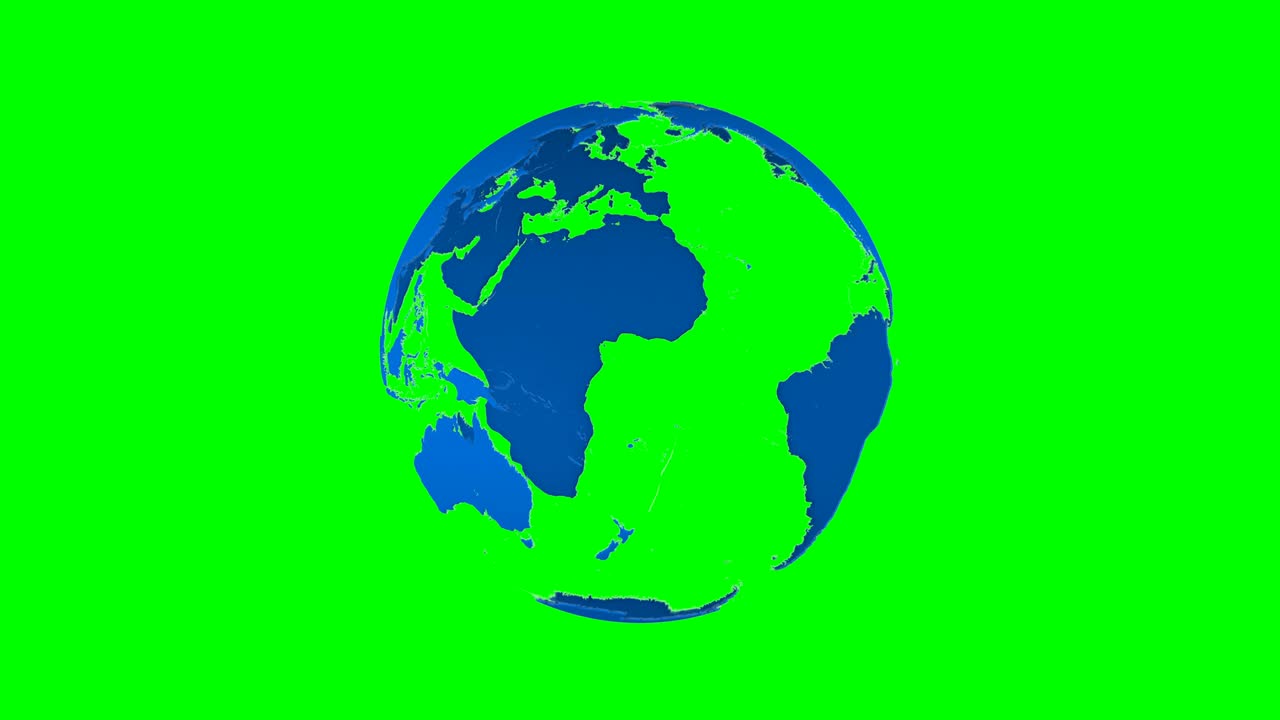 girar el globo en fondo verde. ilustración 3d aislada