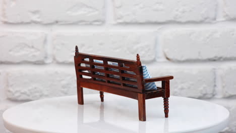 miniature toy on wall background