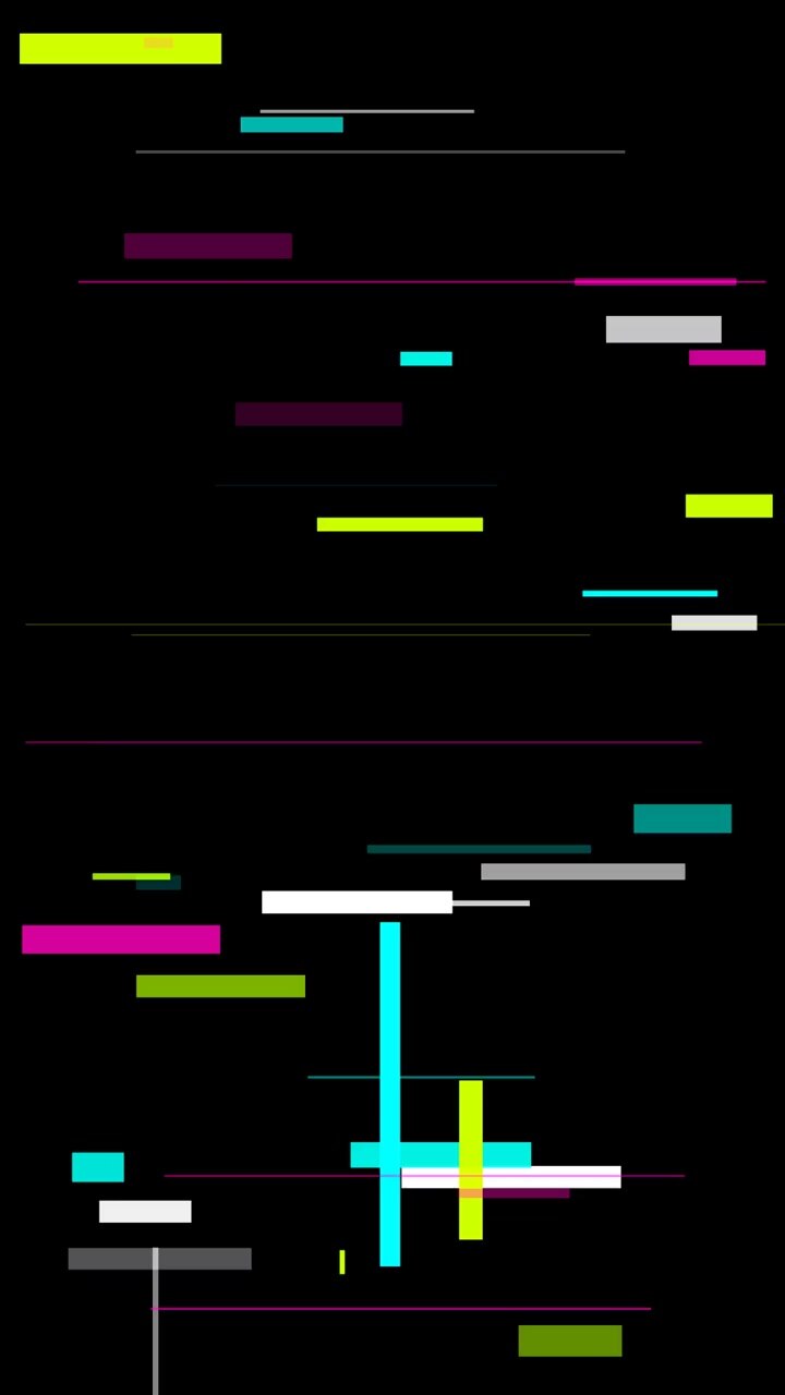 Abstrakter digitaler Glitch-Effekt mit sich bewegenden farbigen Rechtecken