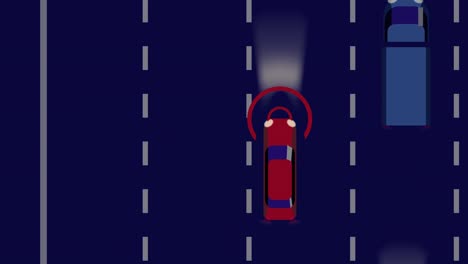 n el tráfico en la carretera por la noche