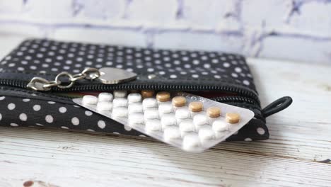 birth control pills in a pouch