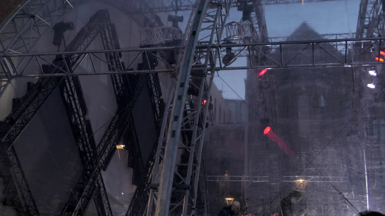 colorful spotlights on the night scene, stage lighting, concert