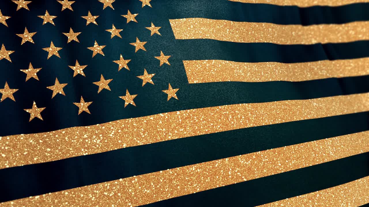 Looped Golden USA Flag