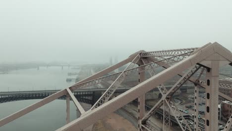 armadura de elevación aérea del puente martin luther king, vista de st