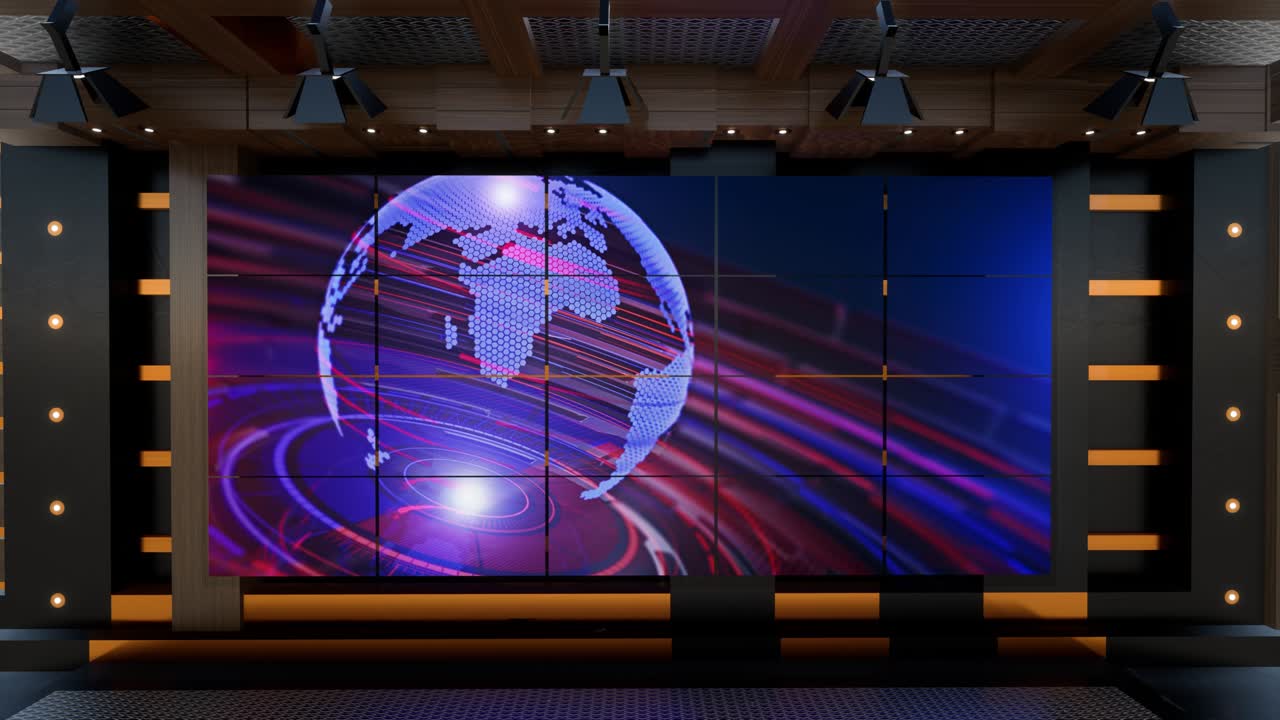 3d 가상 tv 스튜디오 뉴스 루프