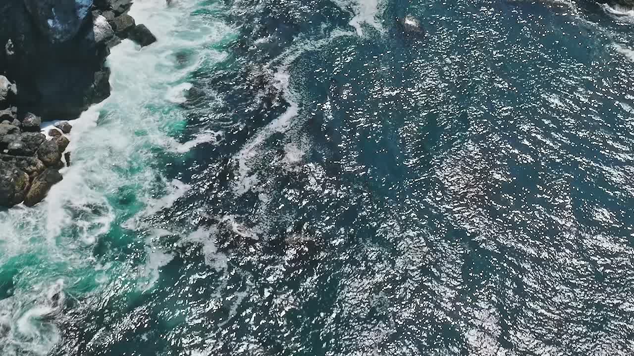 Onde oceaniche in vista aerea sulle acque della California durante il giorno