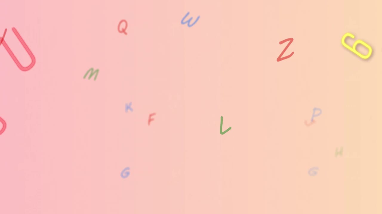 animación de números y letras cambiantes en un fondo naranja