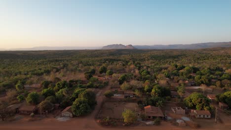 aerial image of the small village of campo alegre, paranã, tocantins, brazil