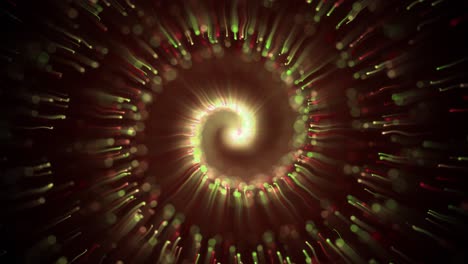 abstract spiral with glowing particles