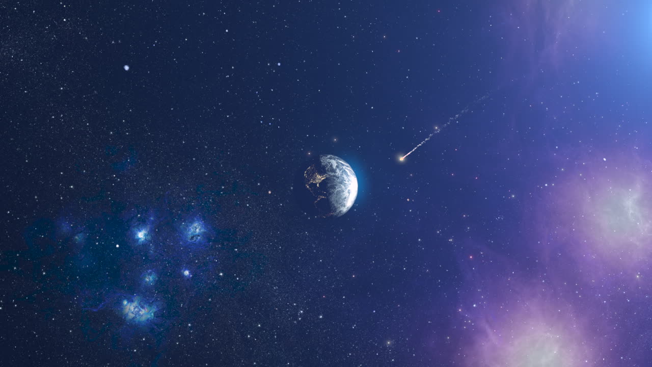 la tierra en la inmensidad del espacio