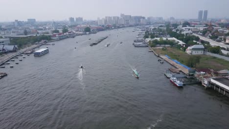 aerial view of the chao phraya river in bangkok