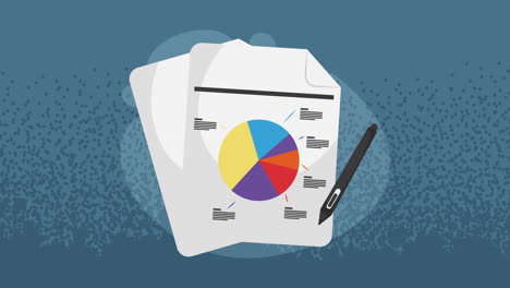 statistics pie infographic document animation