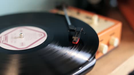 record player playing a record