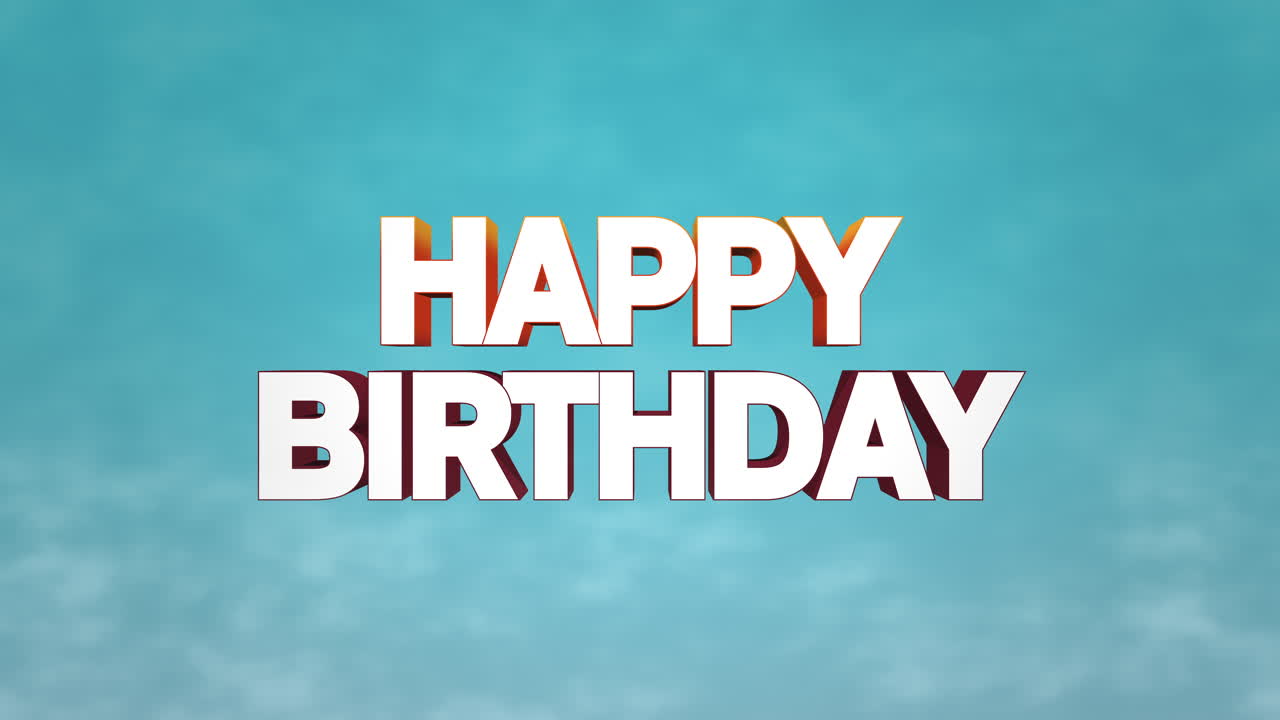 texto moderno de feliz cumpleaños en el cielo azul