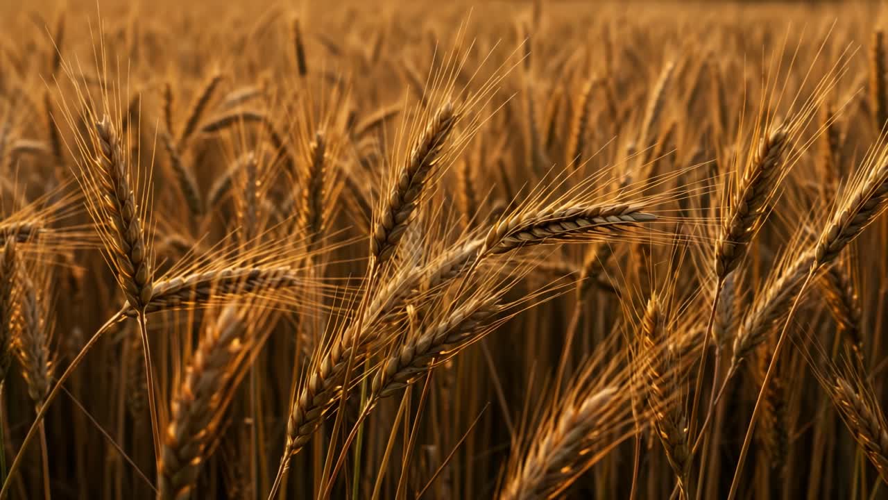 Golden Fields of Wheat: Captivating Sunrise over a Bountiful Crop, Showcasing Nature's Splendor and the Beauty of Agricultural Growth