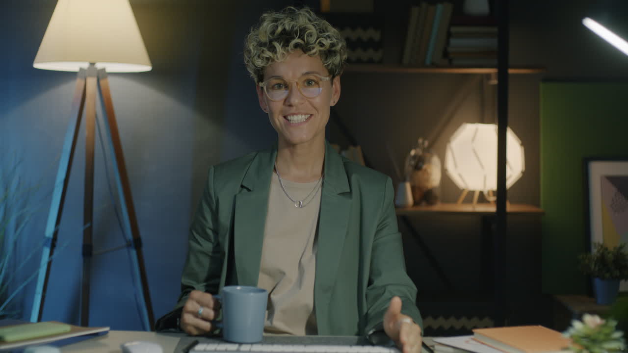 Woman in a Home Office Setting