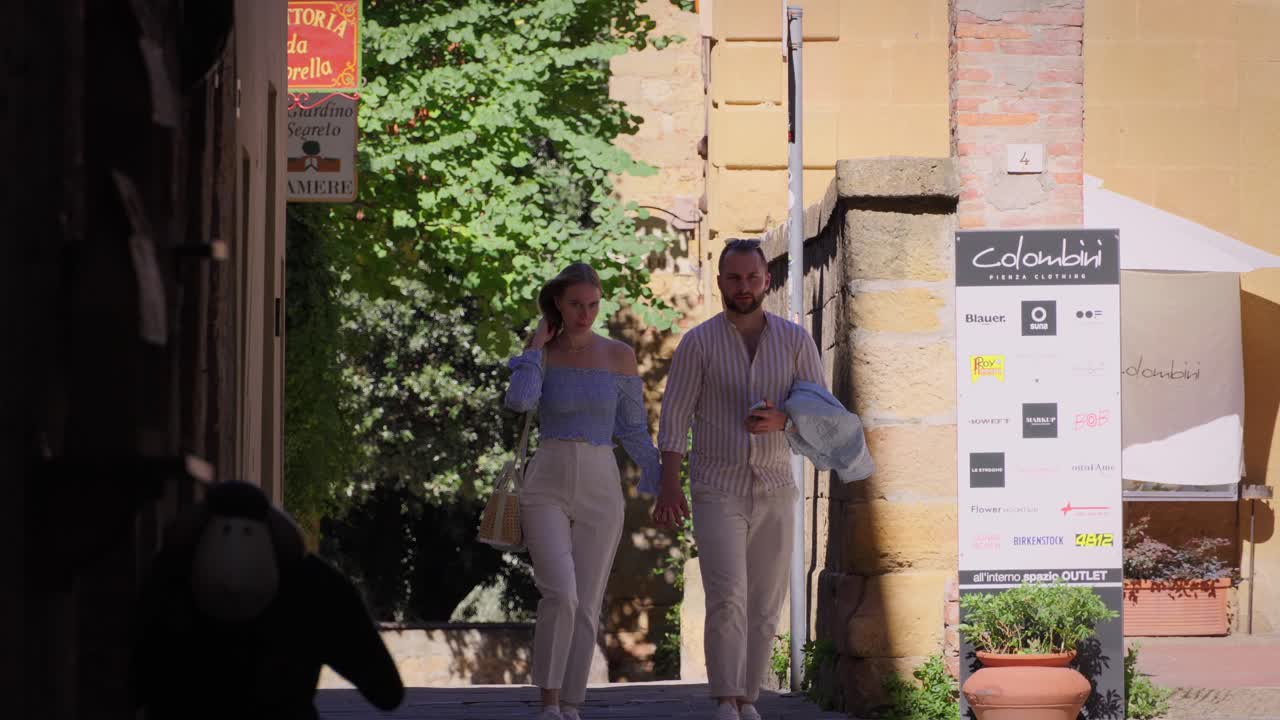 Tourists walking through the streets