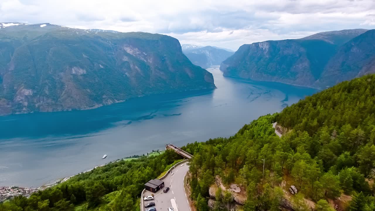 Stegastein Udsigtspunkt Smuk Natur Norge.