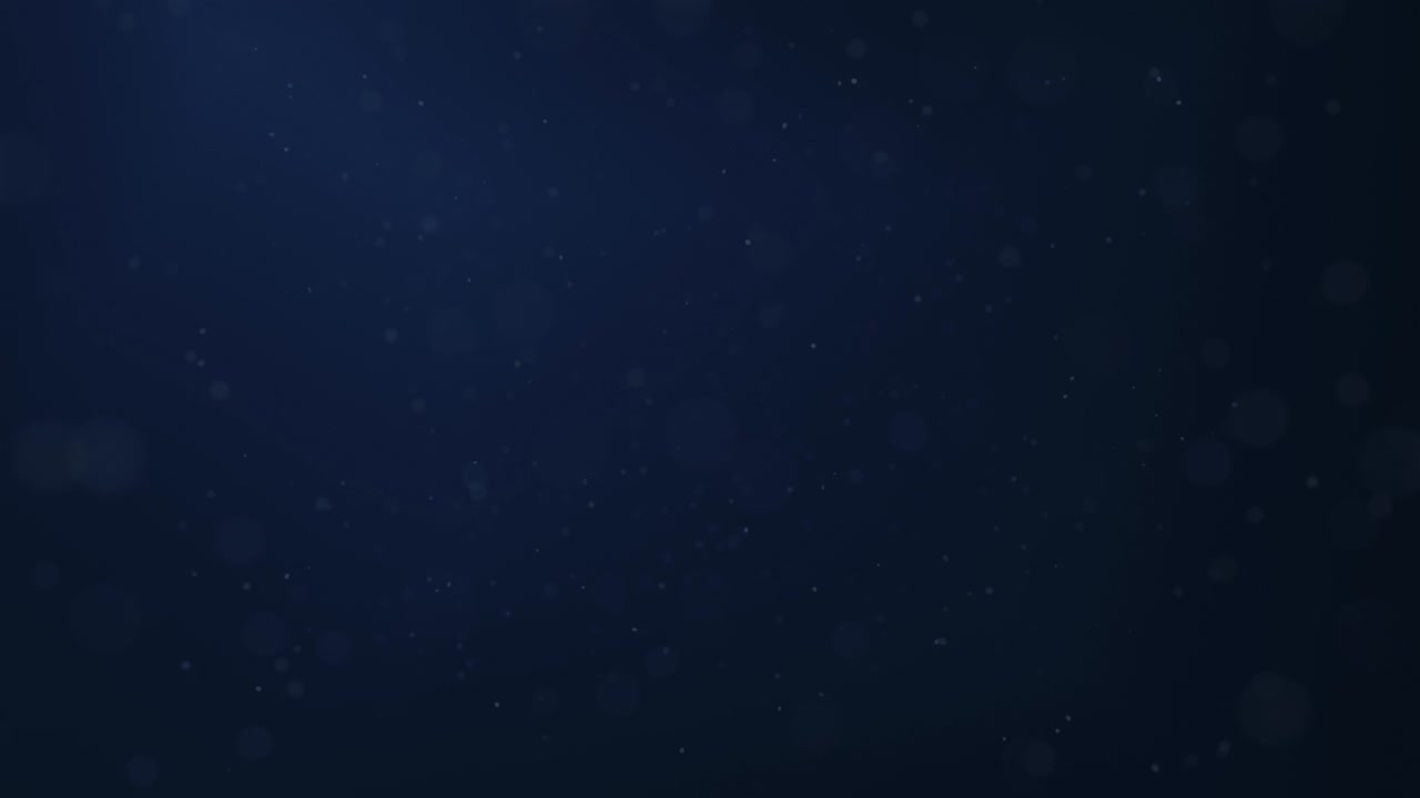 Abstract White Floating Dust Particles with Flare on Dark Blue Background