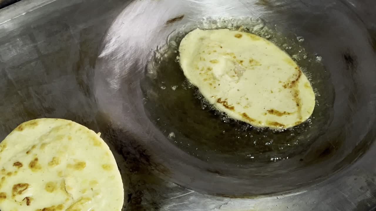 Frying Flatbread in a Pan