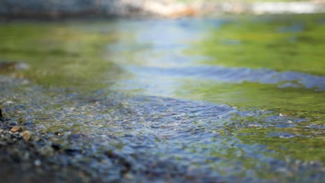 Cámara-Lenta,-Primer-Plano-De-Agua-En-Un-Río