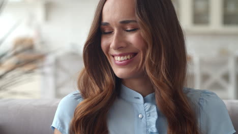 Smiling business woman using smartphone. Joyful girl checking phone content.