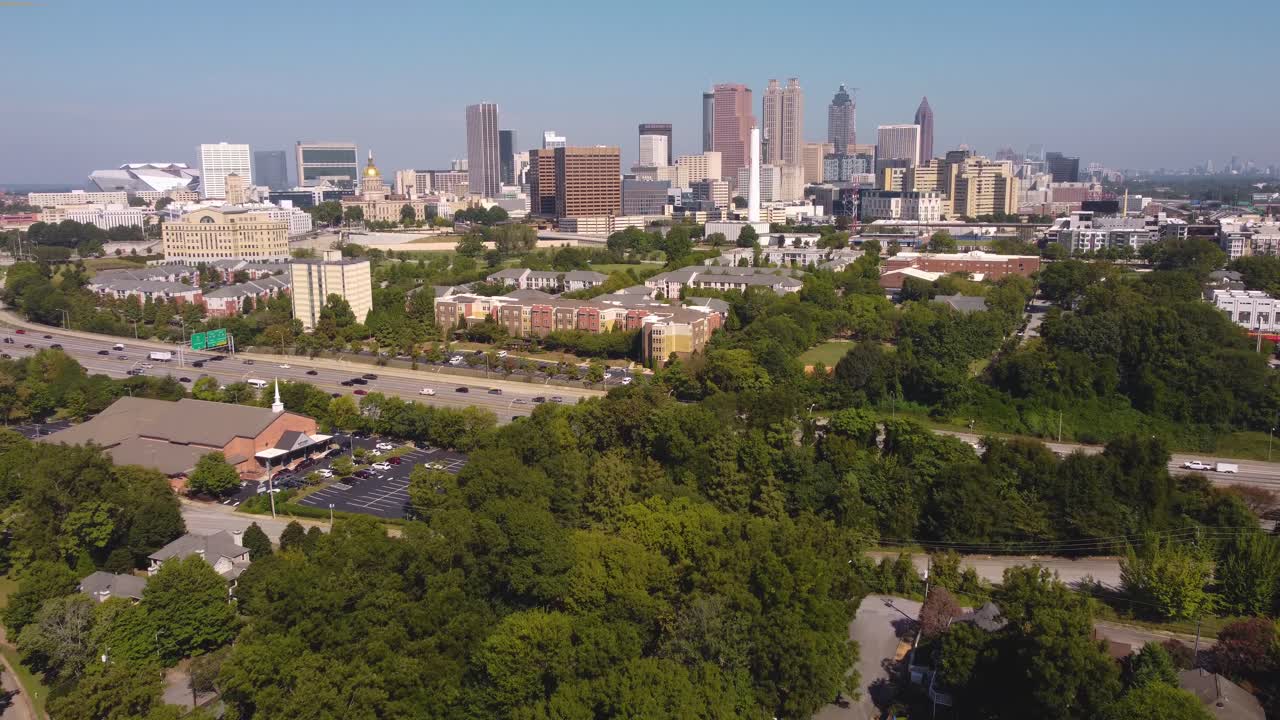Drone shot of Atlanta Georgia's Midtown