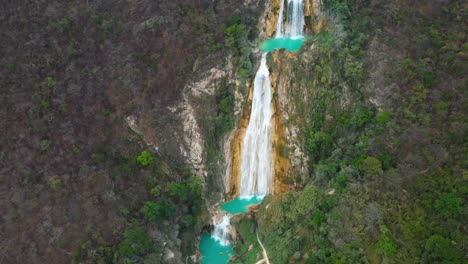 beautiful waterfalls in mexico jungle, 4k aerial footage