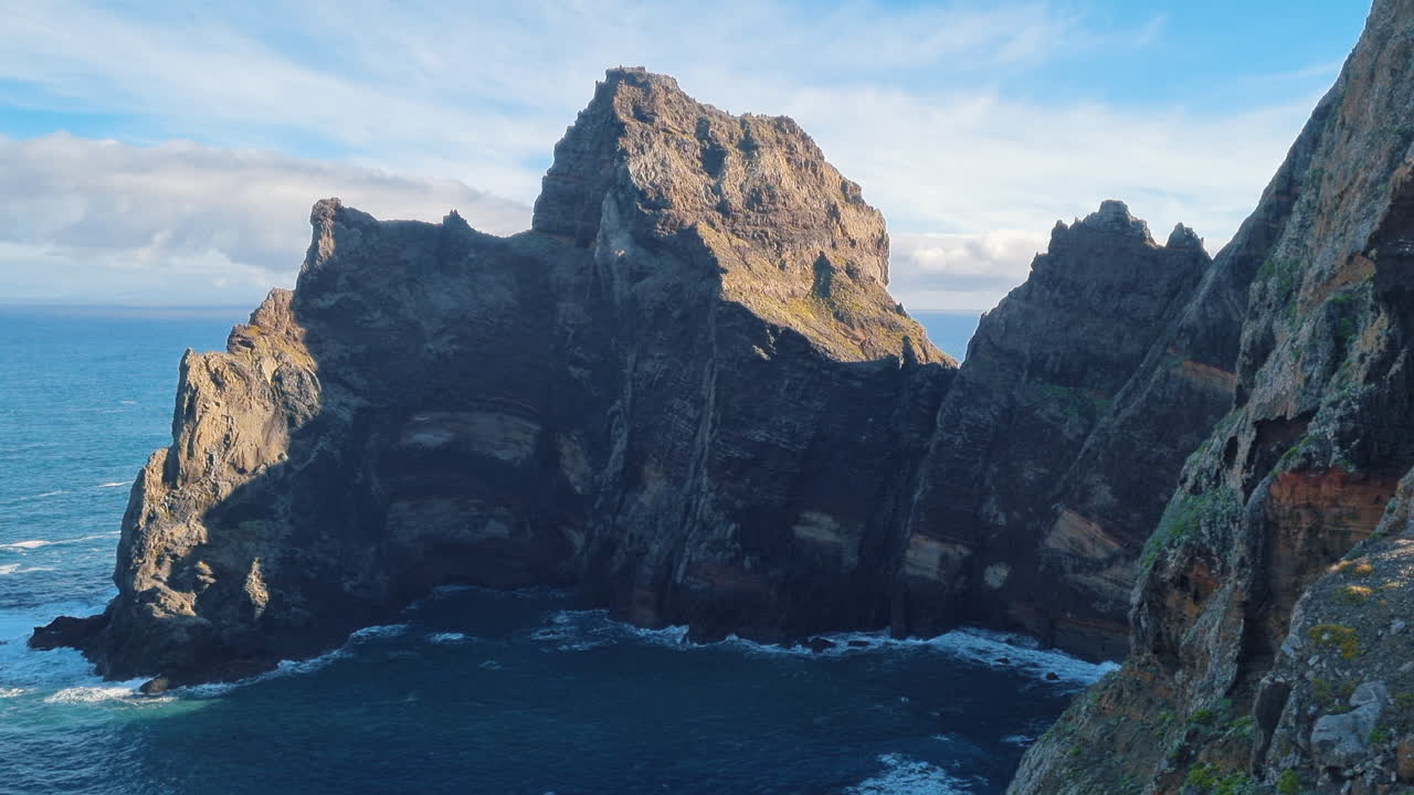 beautiful shot of one of the cliffs of the so-called ponta de são Lorenzo, on the island of Madeira, Portugal