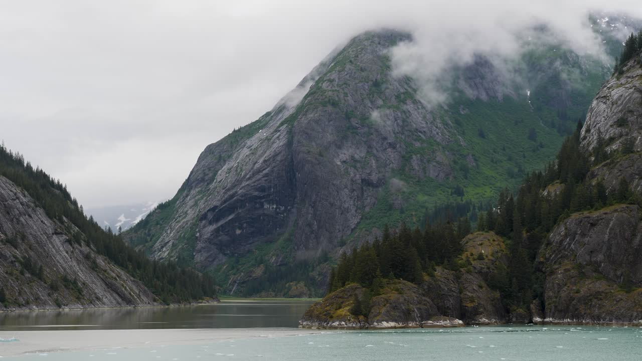 Stunning scenery of Endicott Arm Fjord. Sailing towards Dawes Glacier, Alaska.