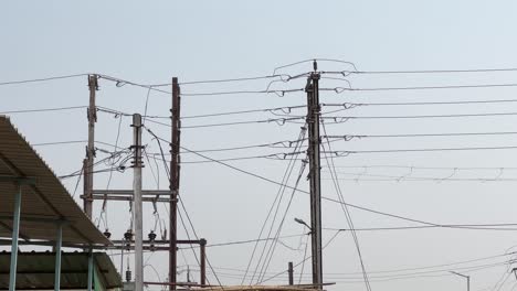 closeup of Iron electricity pole