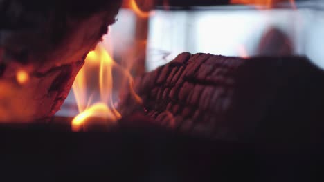 closeup of a fireplace in the winter outside