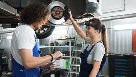 coworkers in the workshop