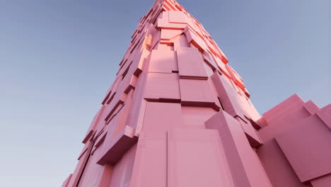 abstract pink geometric building