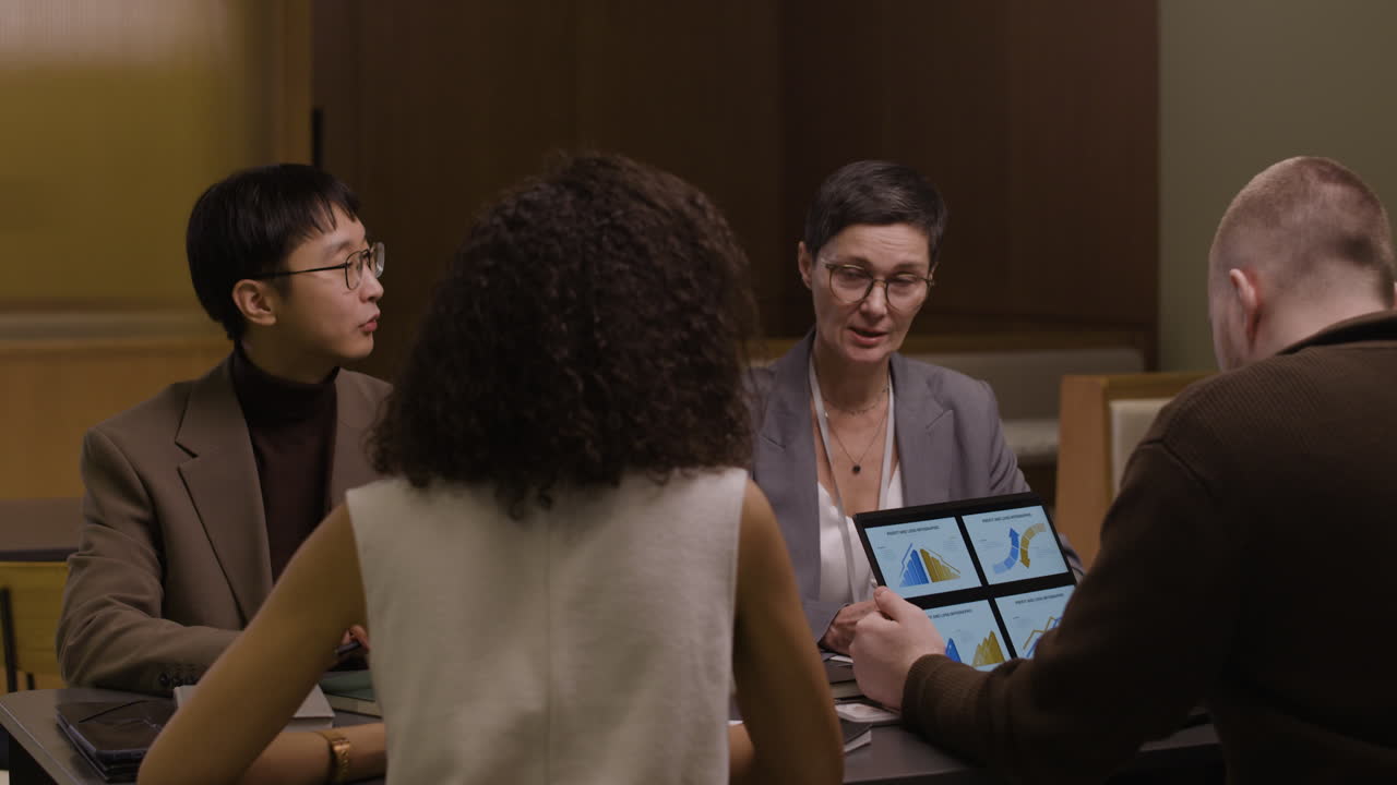 Business meeting with graphs presentation