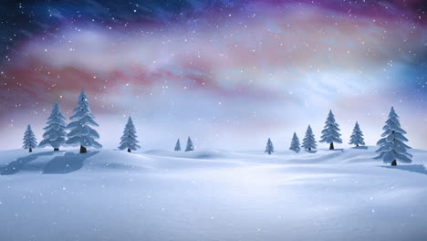 animation of beautiful winter landscape