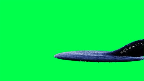 salpicaduras de líquido azul oscuro en la pantalla verde