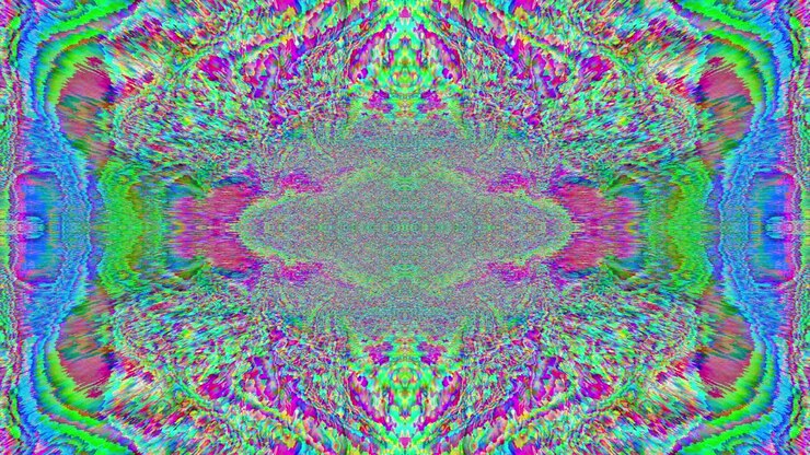 Magical kaleidoscope light transformations shimmering background