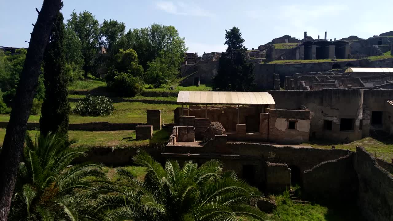vista de las ruinas del puerto de pompeya