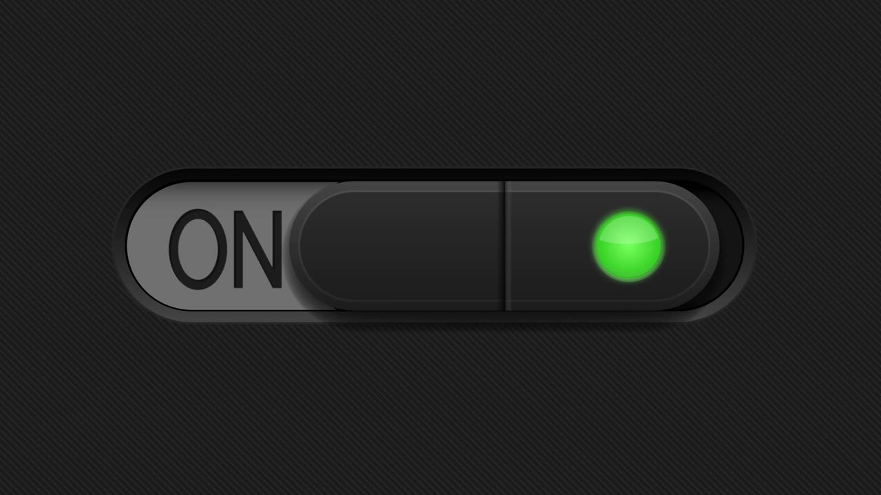 включить и выключить черную кнопку переключения. 4k цикл видео. кнопка веб-интерфейса в движении