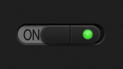 encendido y apagado botón de conmutación negra. vídeo de bucle 4k. botón de interfaz web en movimiento