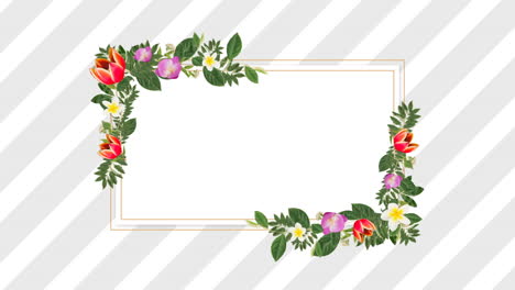 photo frame for copy space with decorative purple and red flowers