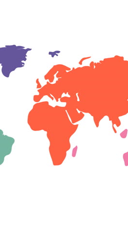 animation of world map on white background