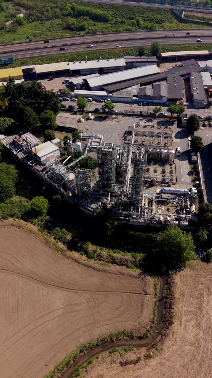 Chemical Manufacturing Facility Industrial Zone Drone View