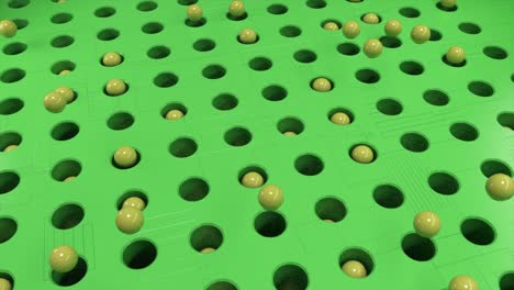 abstract 3d pattern with yellow balls and green holes