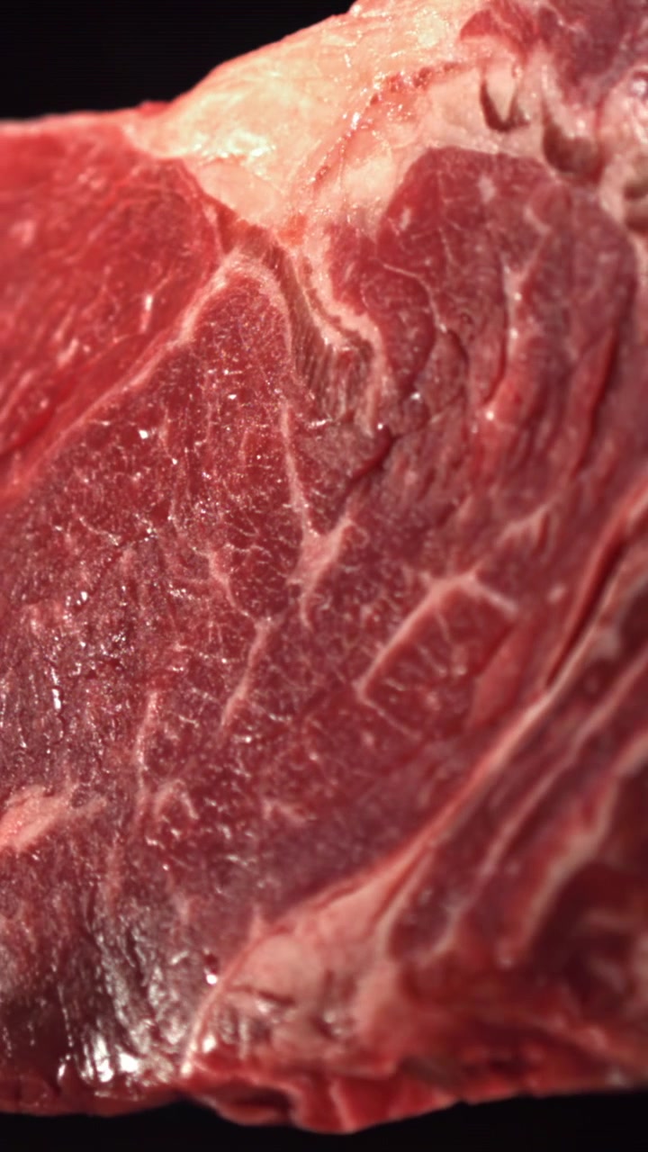 Close-Up of Fresh Raw Beef Steak with Marbling