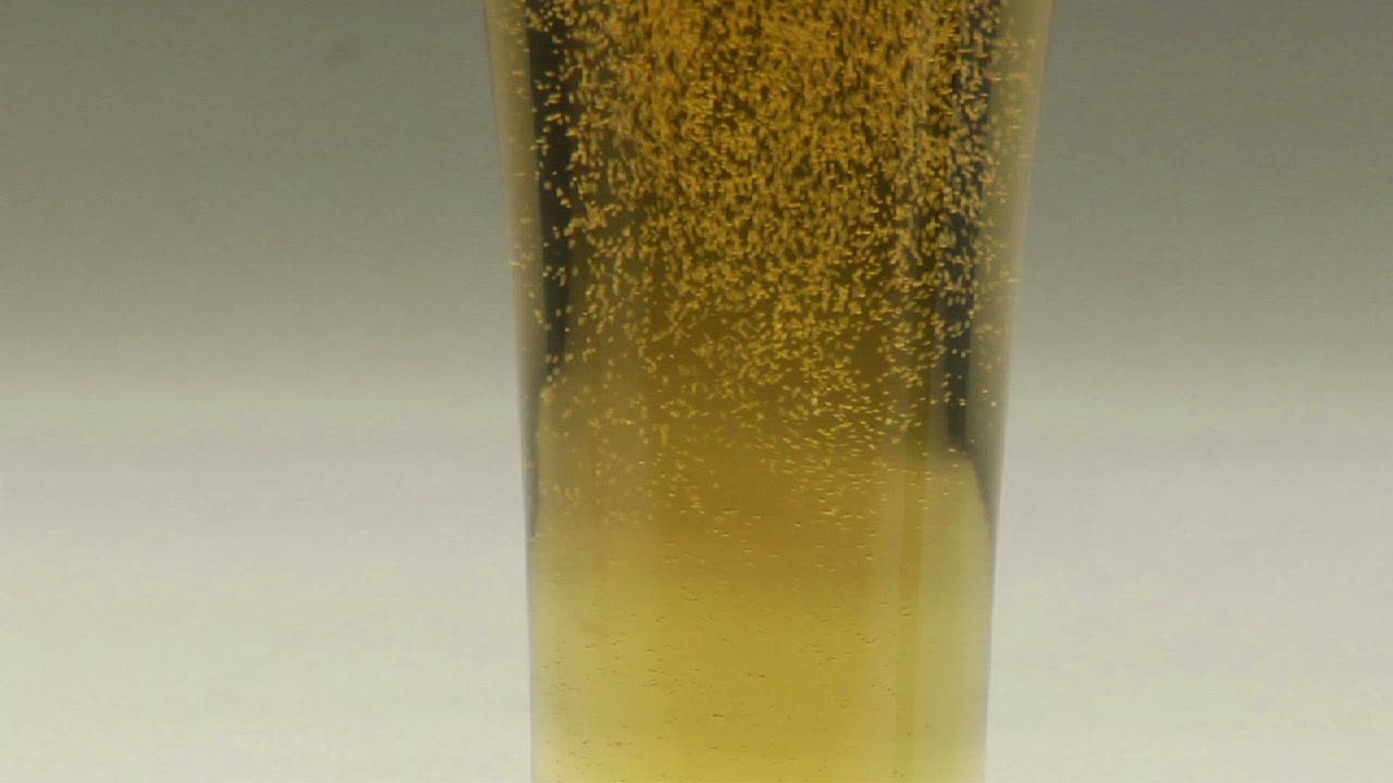 burbujas de cerveza en una pilsner